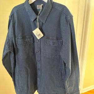 Faherty Mens CPO Unlined Cotton Shirt Jacket Navy Size Large NWT